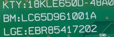 KIT DE TARJETAS PARA TV LG SMART TV / MAIN EBT66120201 / EAX68766003 / LED DRIVER EBR85417202 / LC65D961001A / LC65931010A / 18KLE650D-48A01 / FUENTE EAY64708651 EAX67742501 / LGP65M-18SP / PANEL HC650DQB-SLUA5 / MODELO 65SM9000PUA / 65SM9000PUA.BUSYLJR - Imagen 3